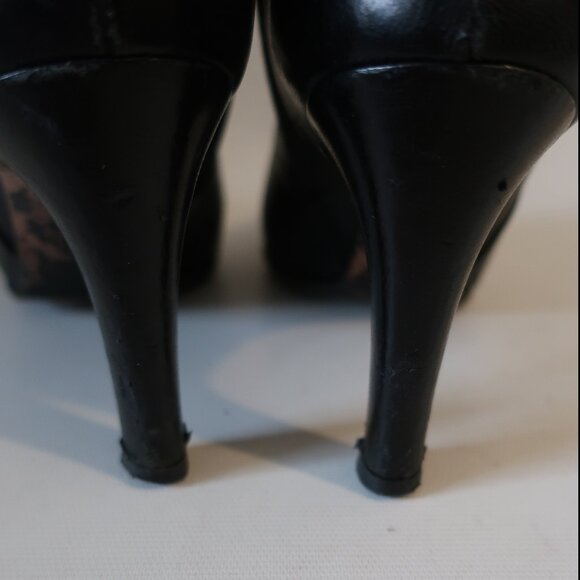 Women Gucci Black 100% Leather Alligator Croc Knee High Heel Designer Boots 6 - Picture 8 of 16